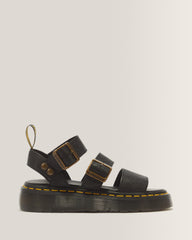 Gryphon Pisa Leather Platform Sandals - Black