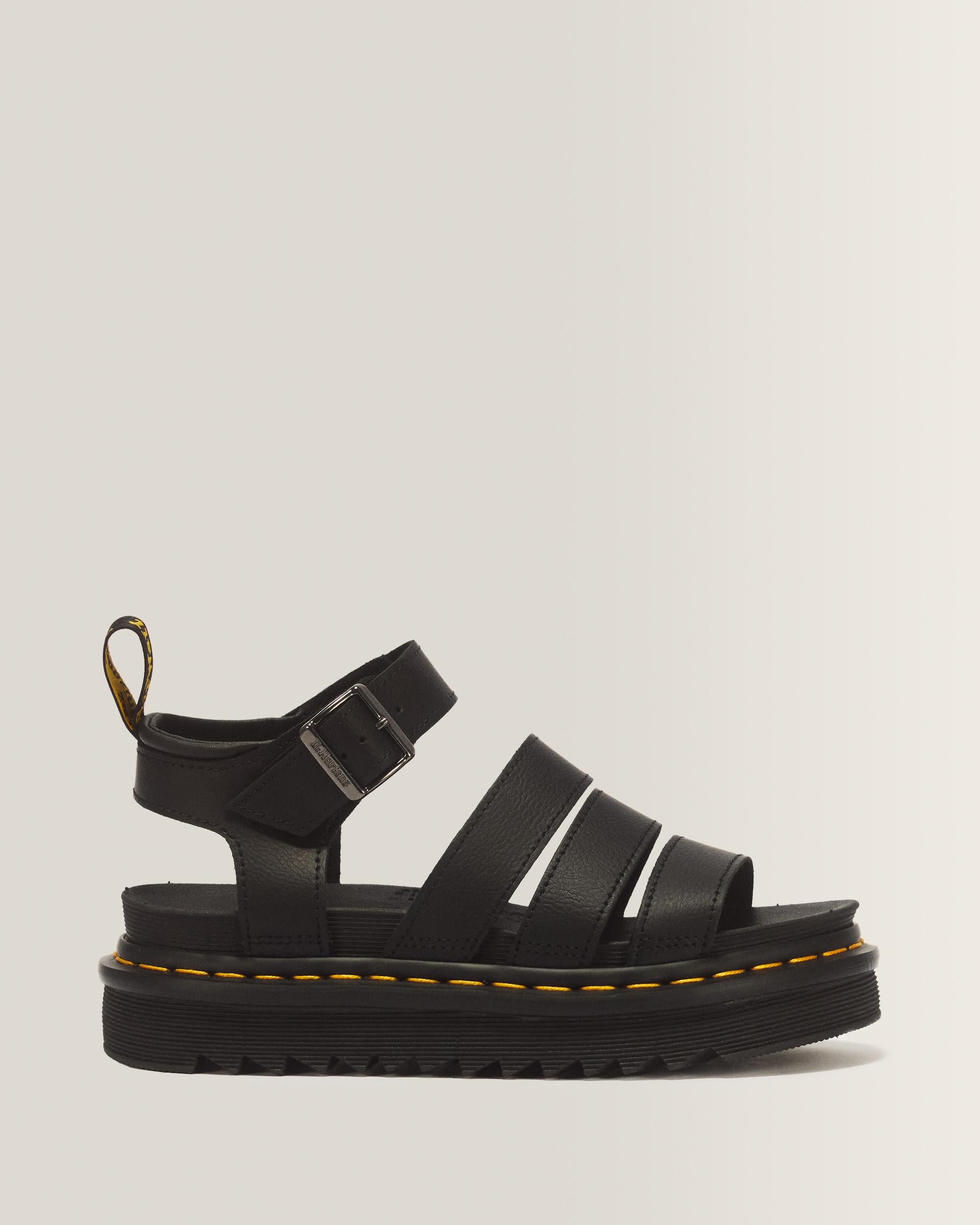 Blaire Athena leather strap sandals - BLACK