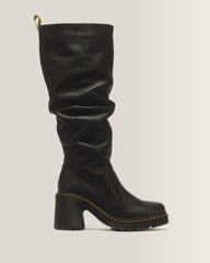 Kasey Virginia Leather Tall Heeled Boots - Black