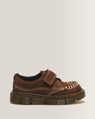 Toddler Raffe Strap Tumbled Nubuck Strap Shoes - Dark Brown
