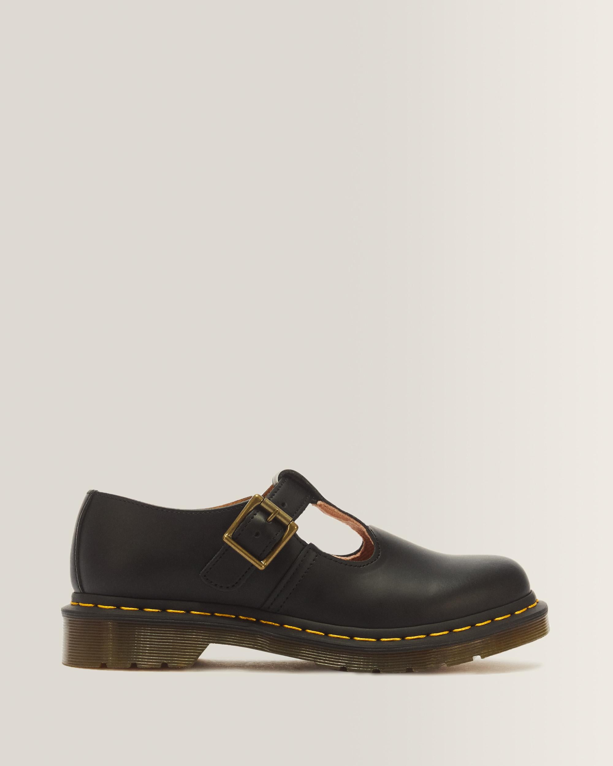 Polley Smooth Leather Mary Janes - Black