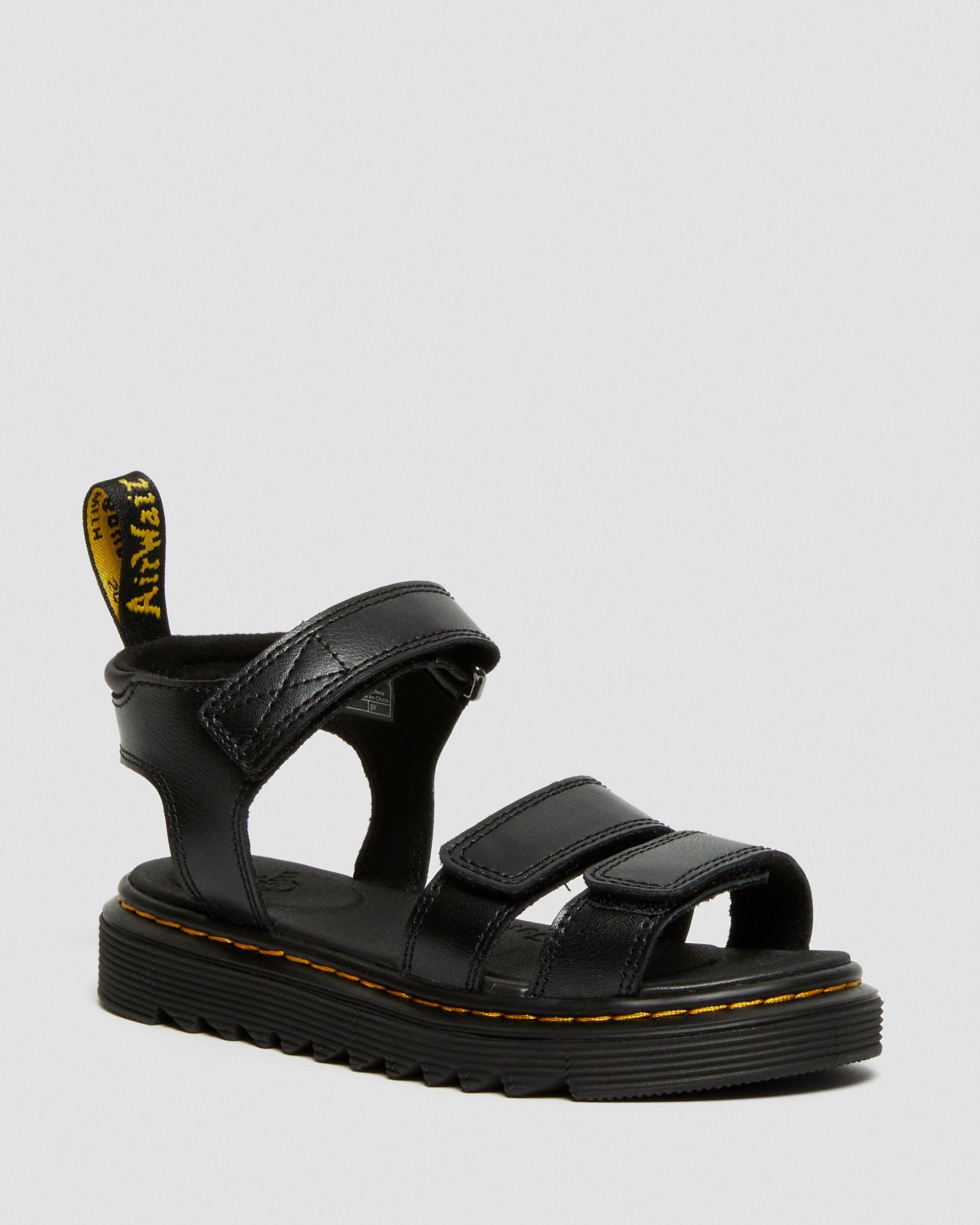 Junior Klaire Leather Strap Sandals - Black