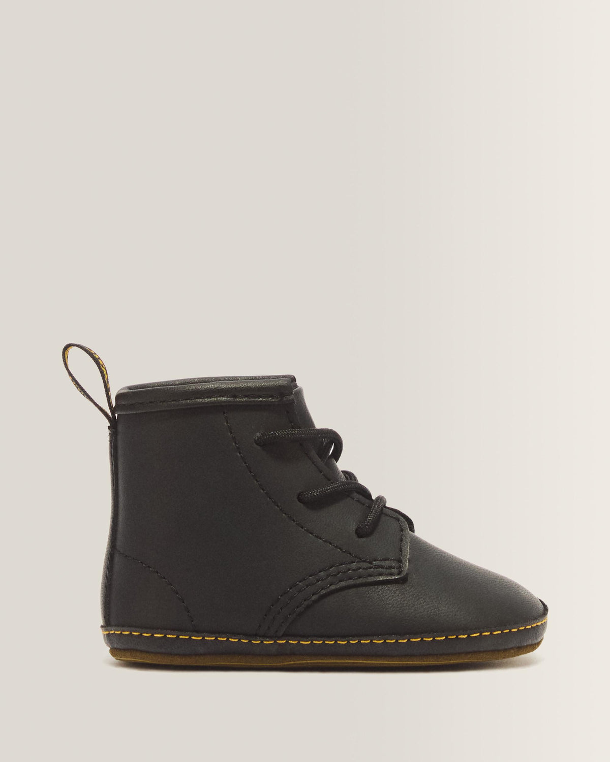 Newborn 1460 Auburn Leather Booties - Black