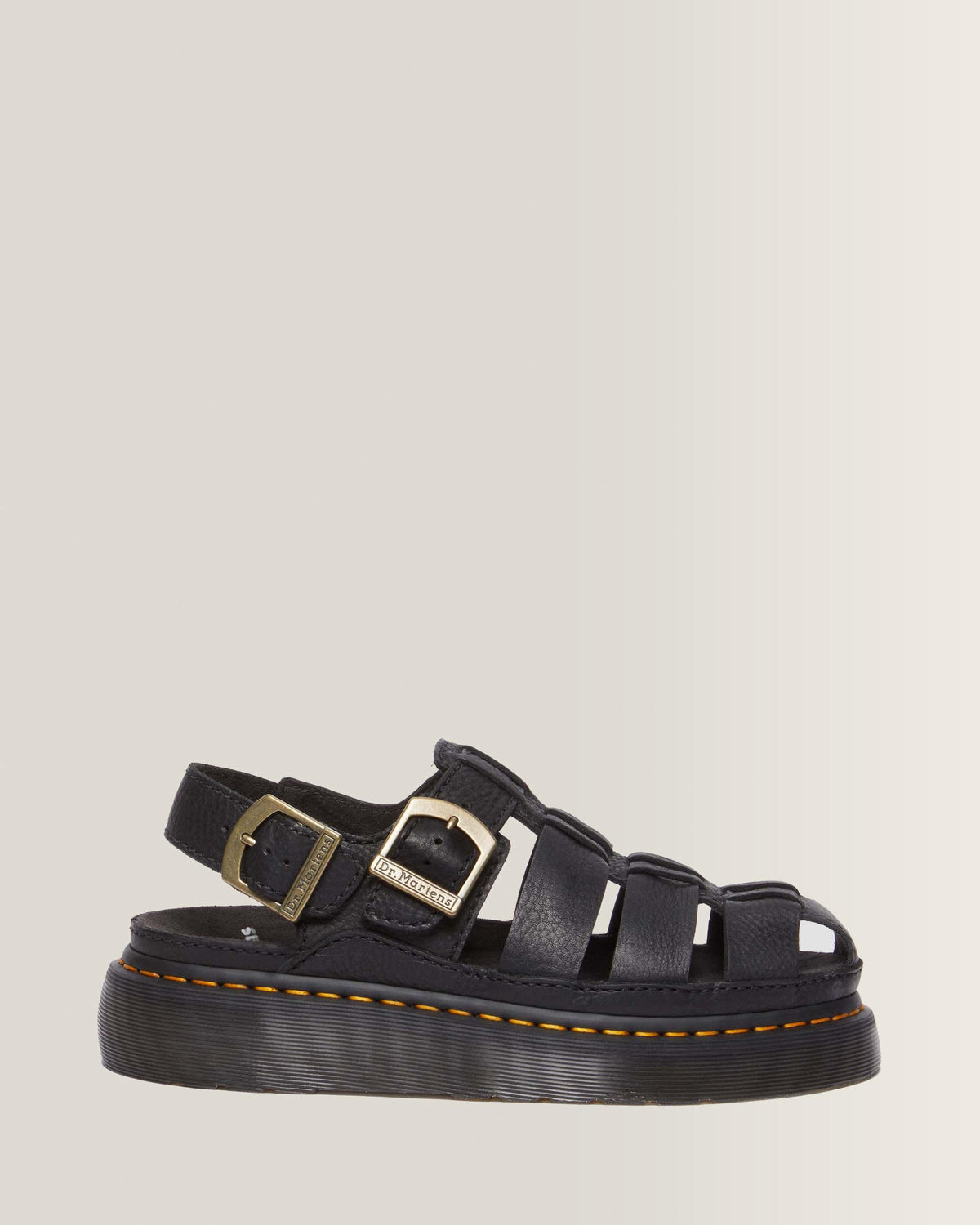 Wrenlie Grizzly Leather Fisherman Sandals - Black