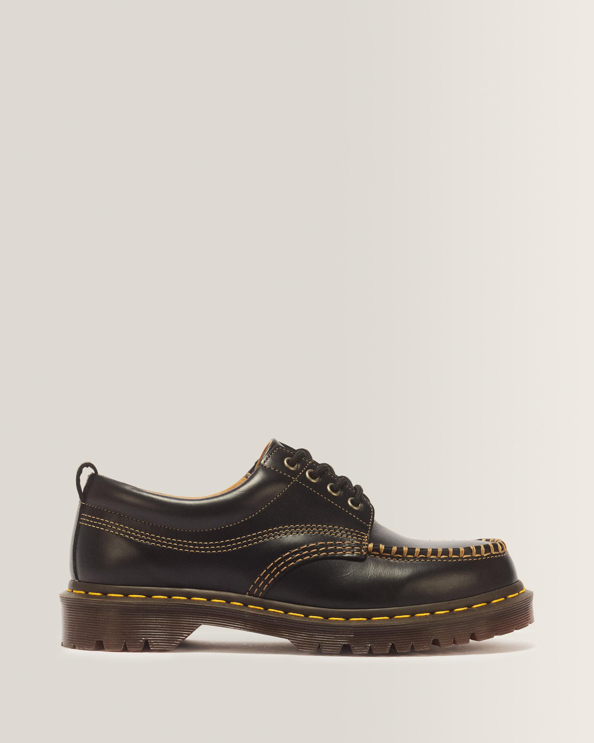 Lowell Leather Moc Toe Shoes - Black