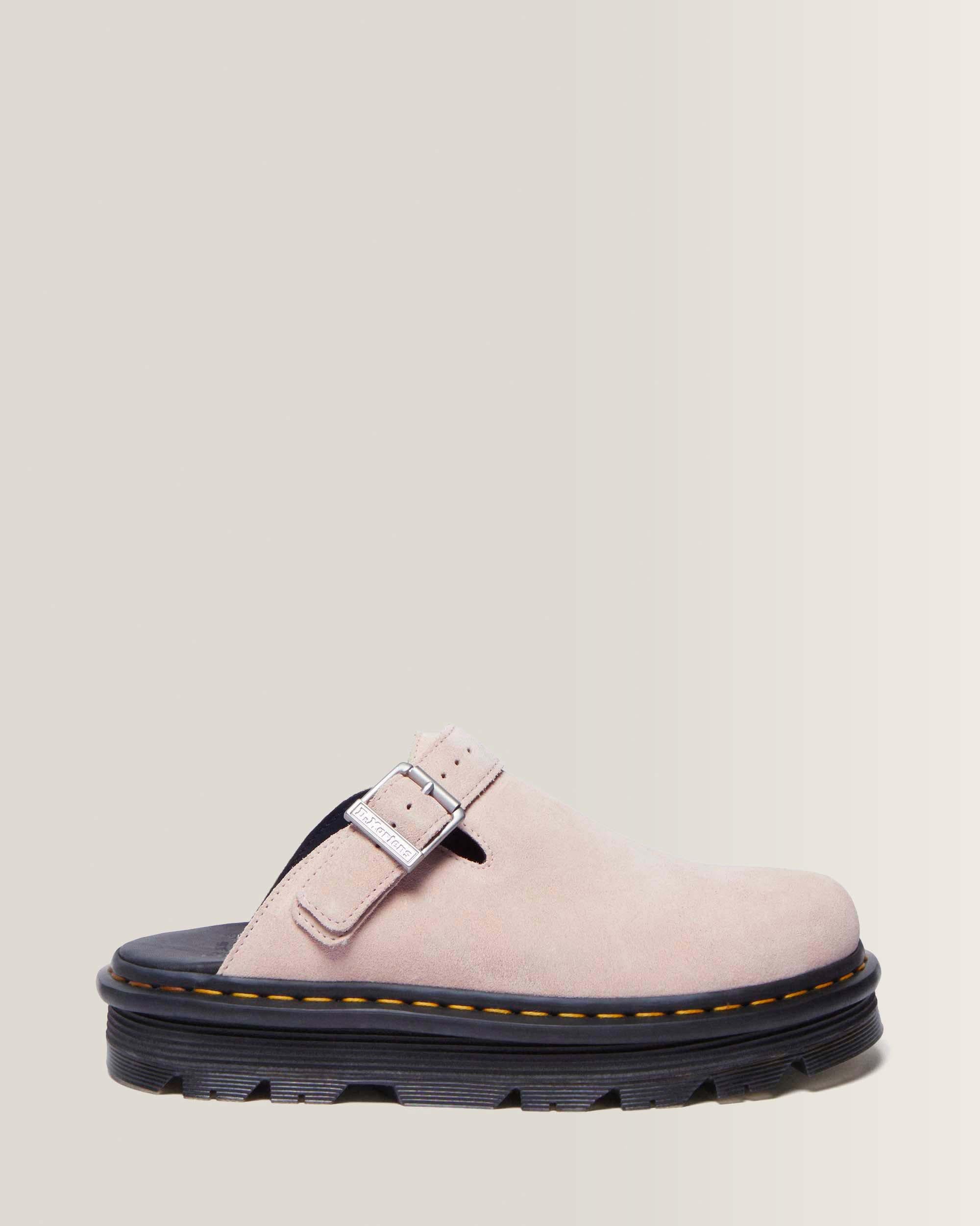 Zebzag Suede Casual Slingback Platform Mules - Powder Pink