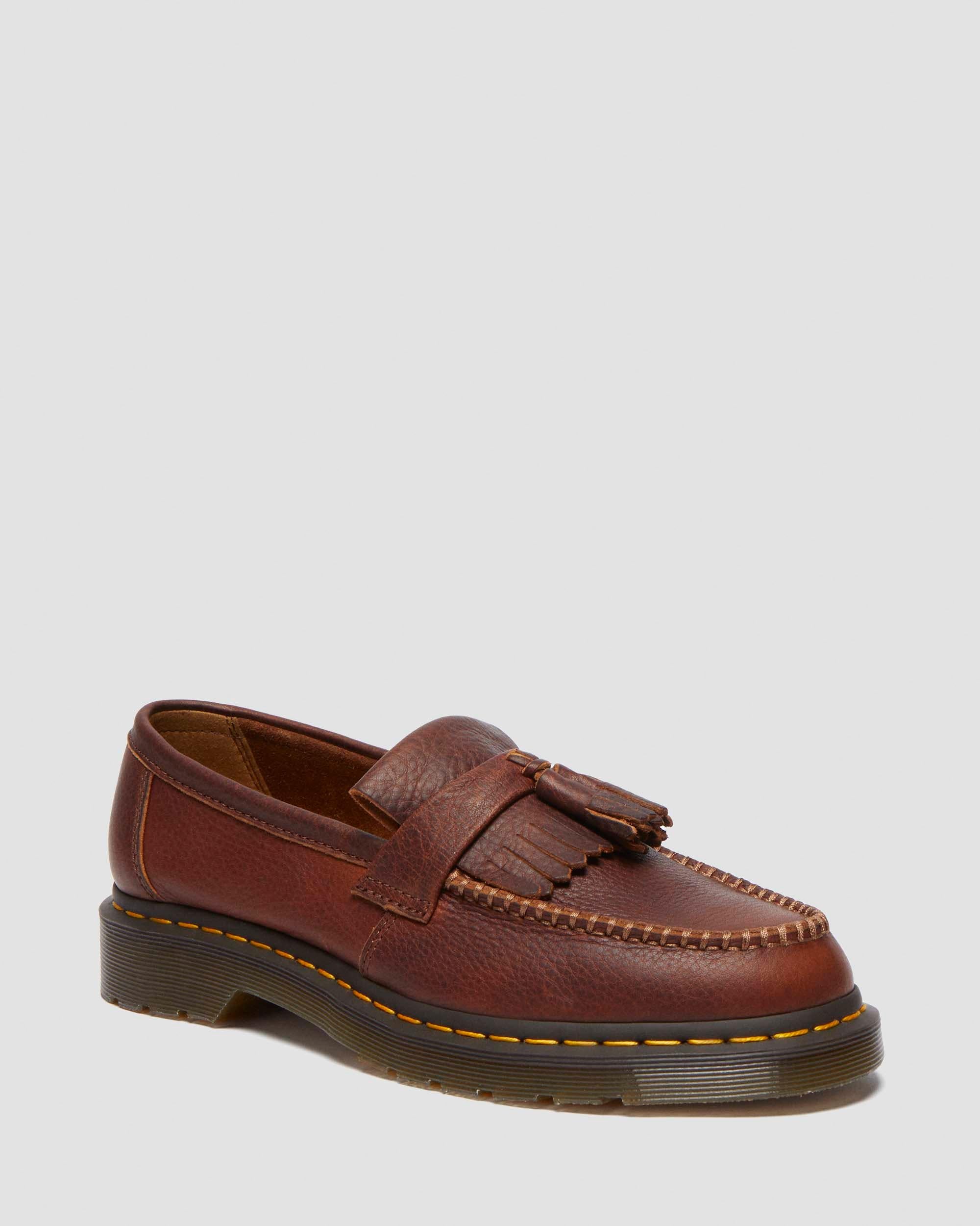 Adrian Yellow Stitch Ambassador Leather Loafers - Cashew