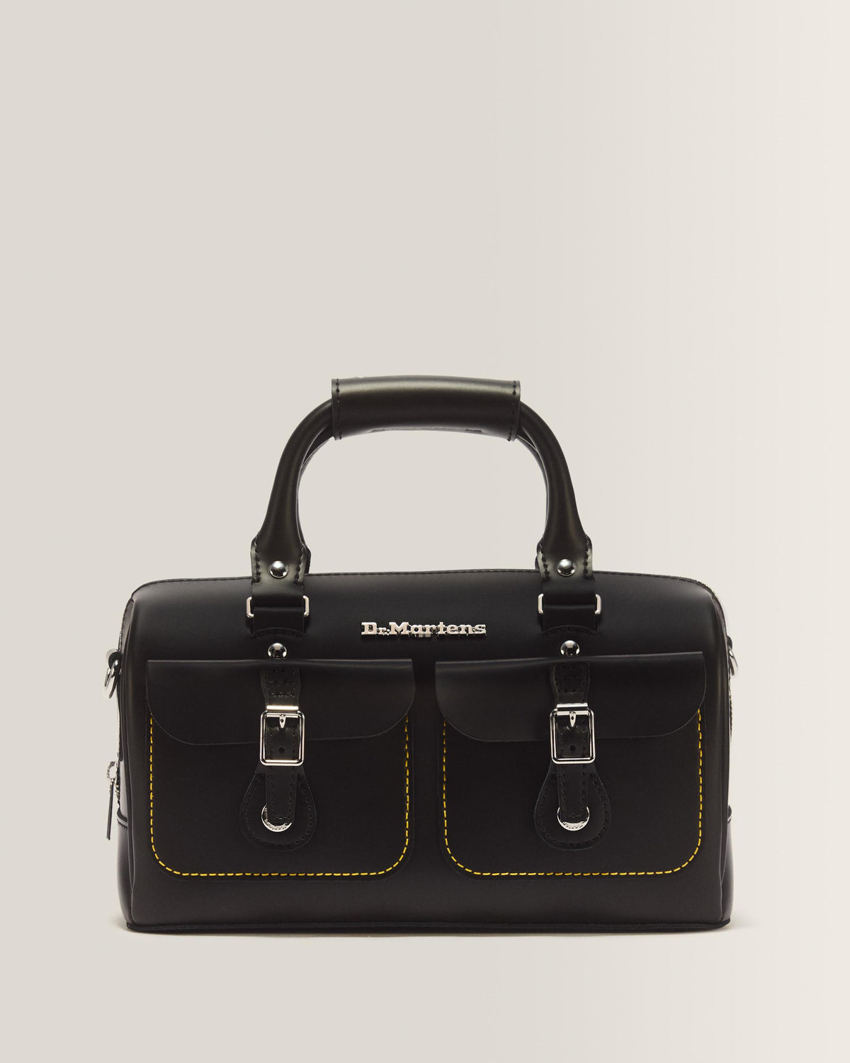 Kiev Leather Top Handle Bag - Black