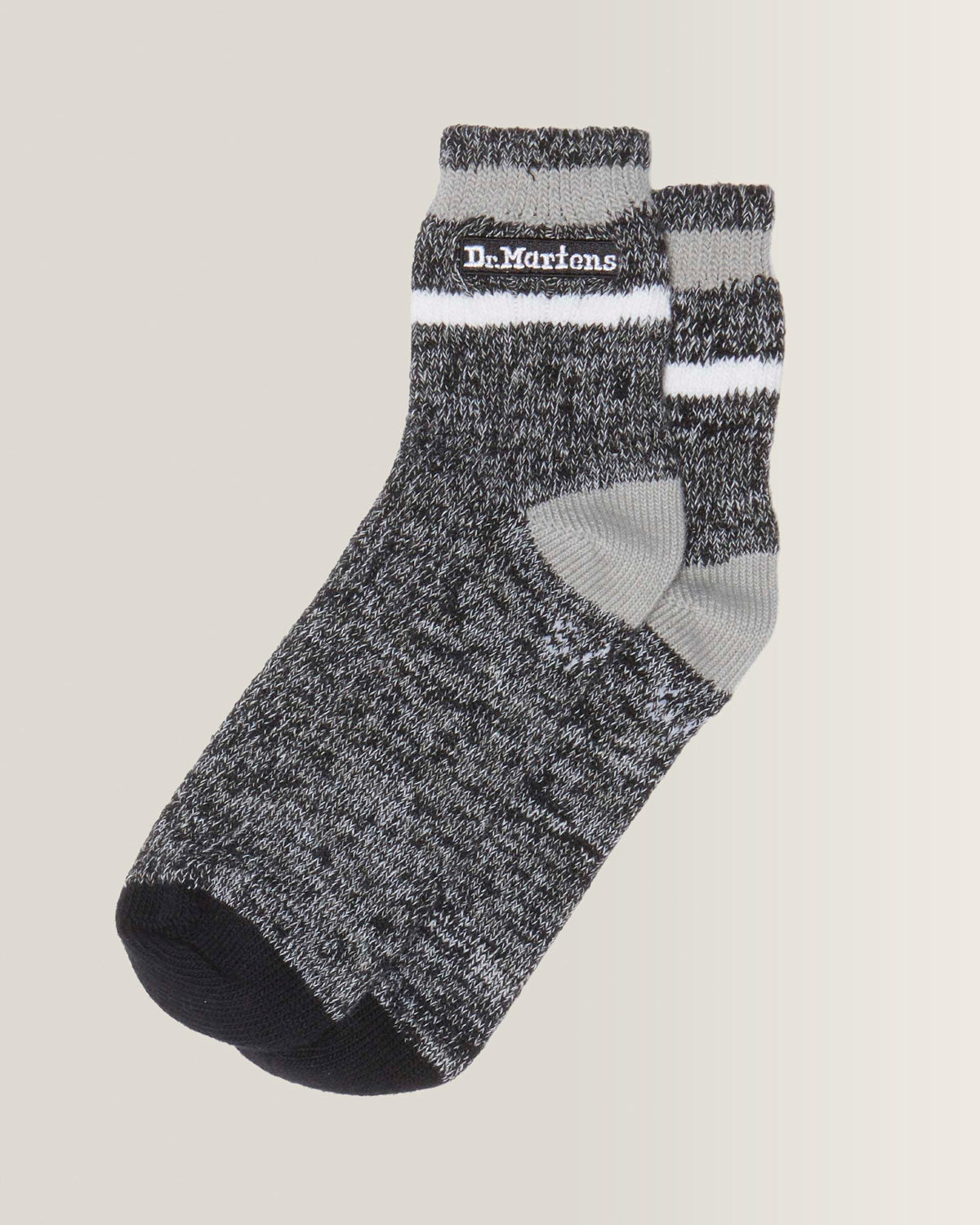 Short Marl Cotton Blend Socks - Black