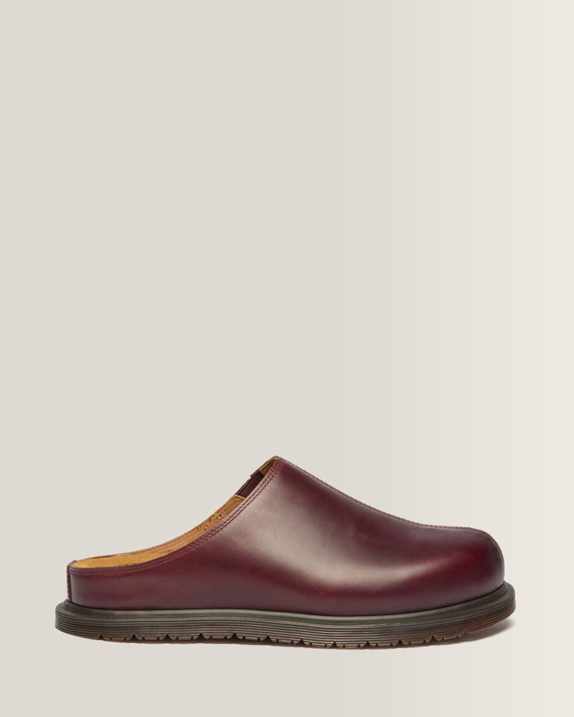 San Orleans Leather Mules - CHERRY RED