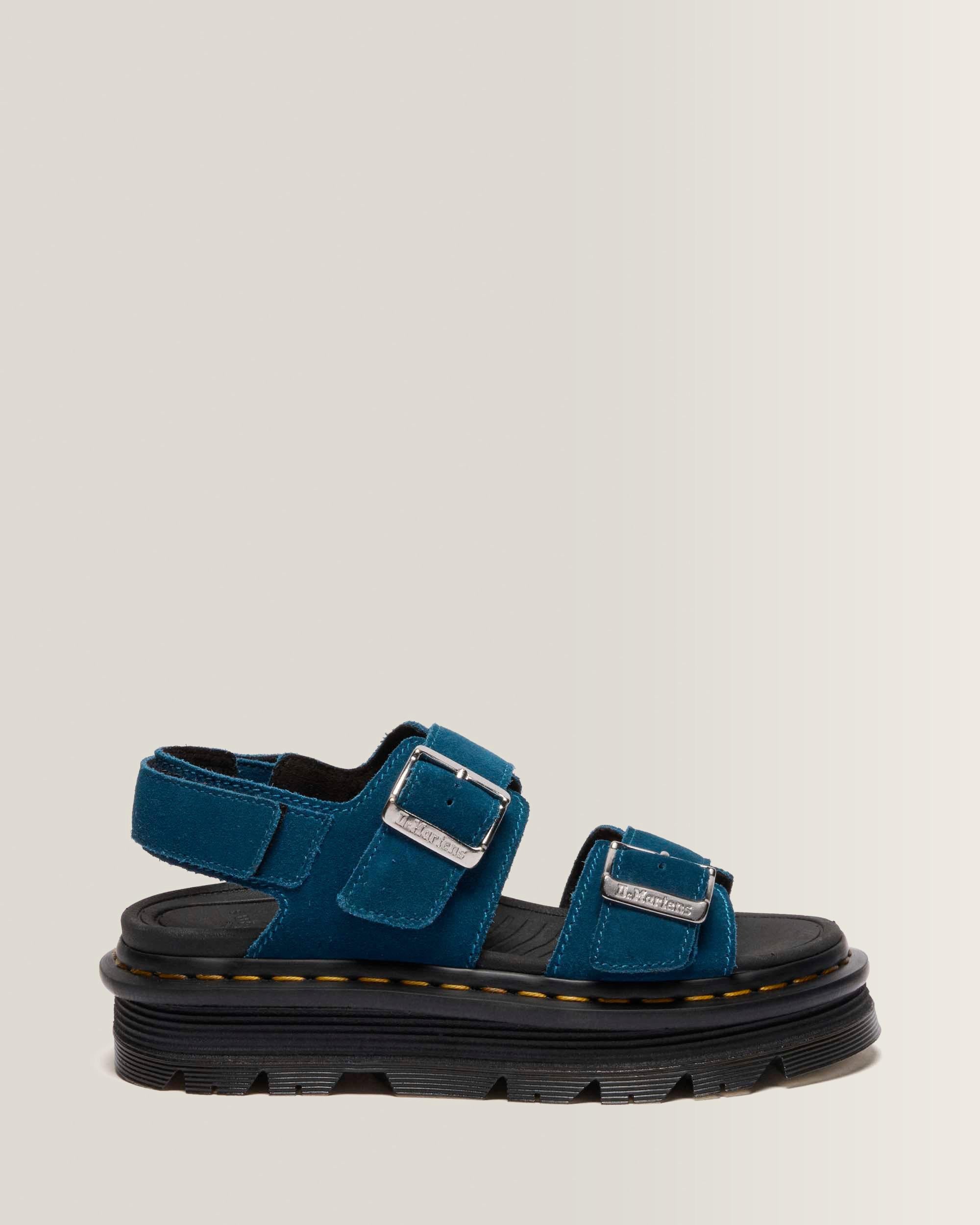 Zebzag Suede Platform Sandals - Blue