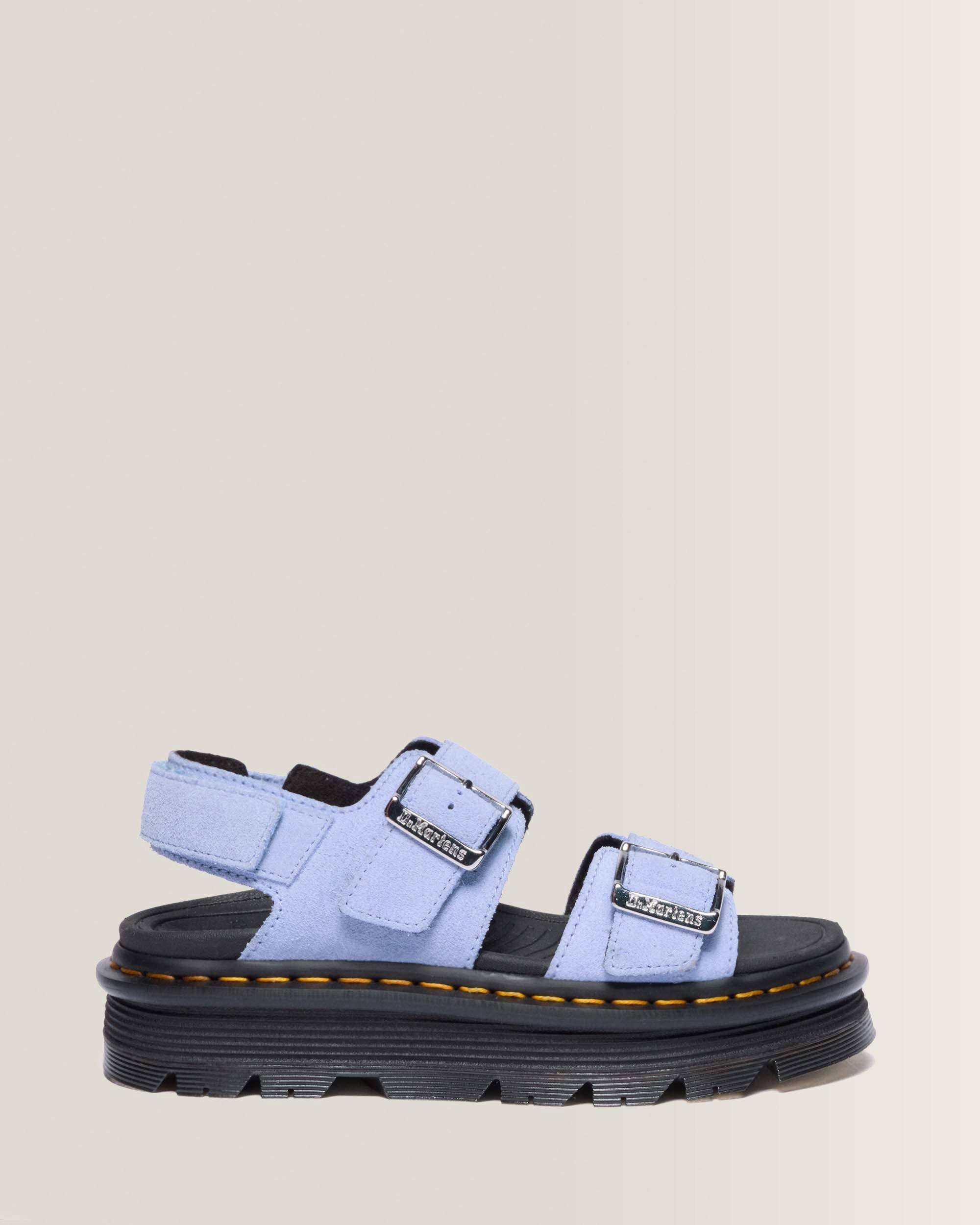 Zebzag Suede Platform Sandals - CORNFLOWER BLUE