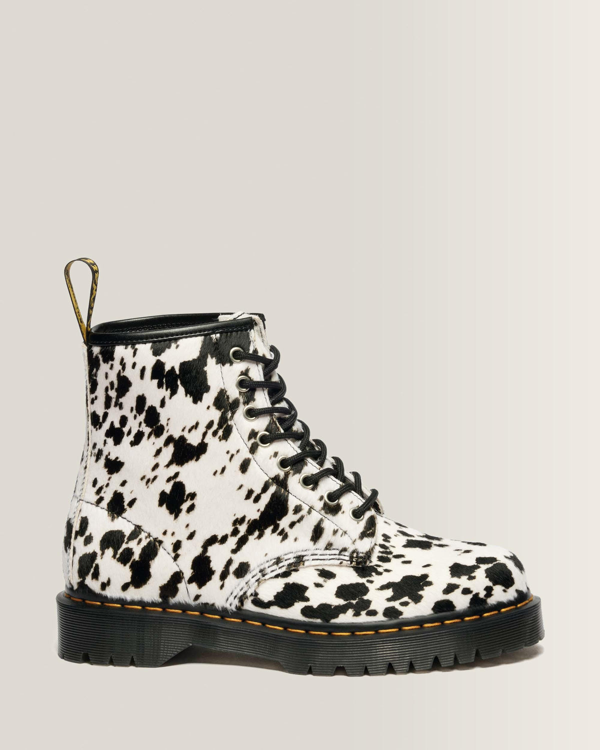 1460 Bex Dalmatian Hair On Leather Boots - Cream & Black