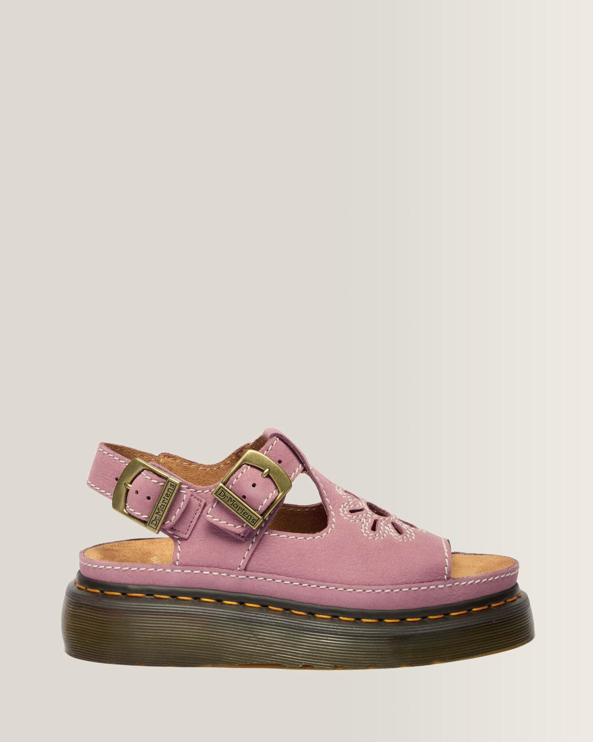 Dunnet Flower Nubuck Platform Sandals - DUSTY ROSE