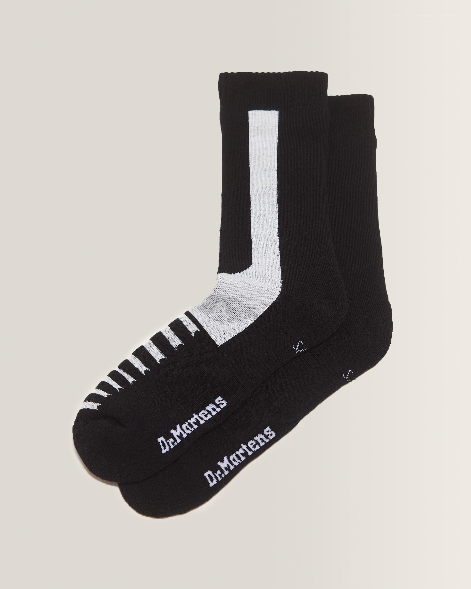 Double Doc Cotton Blend Socks - Black+White